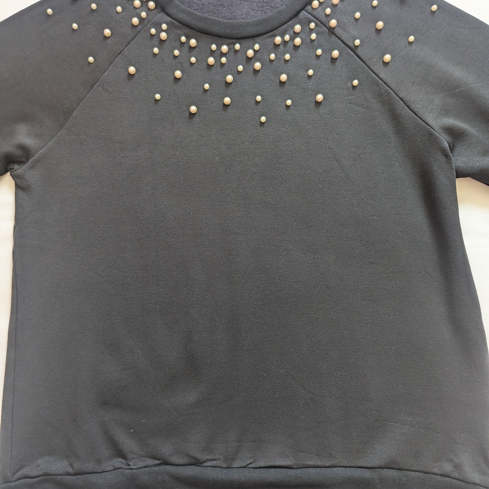 Michael Lauren Black Blouse with White Accents